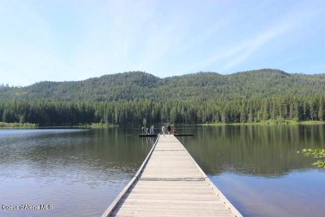 436 Mays Rd, Sagle, ID 83860 - dock with a forest view and a water and mountain view