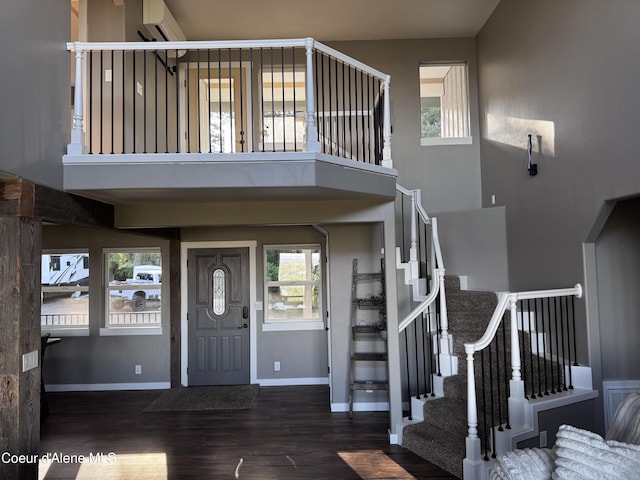10320 N Payment Peak Rd, Hauser, ID 83854 - entryway with stairs, baseboards, and wood finished floors