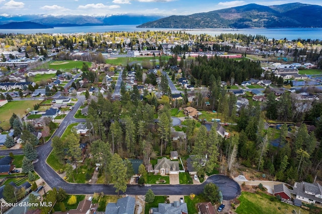 2123 Browning Way, Sandpoint, ID 83864 - drone / aerial view featuring a water and mountain view