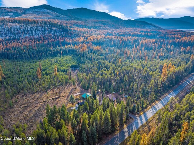 762 Reeder Bay Rd, Nordman, ID 83848 - view of property location with a heavily wooded area and a mountainous background
