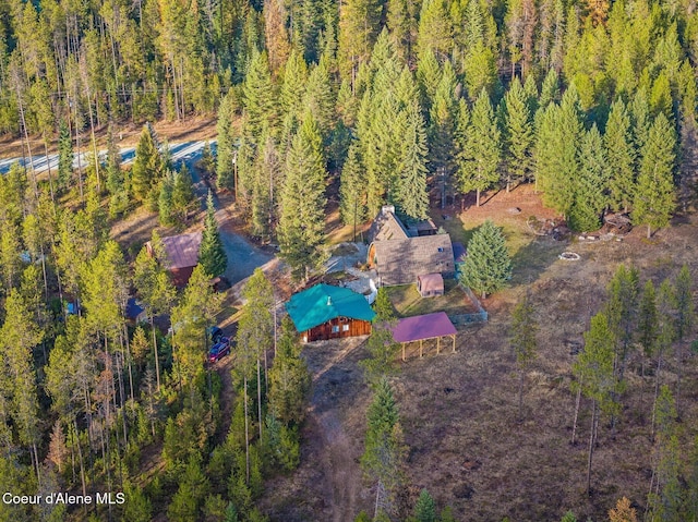 762 Reeder Bay Rd, Nordman, ID 83848 - view from above of property featuring a heavily wooded area