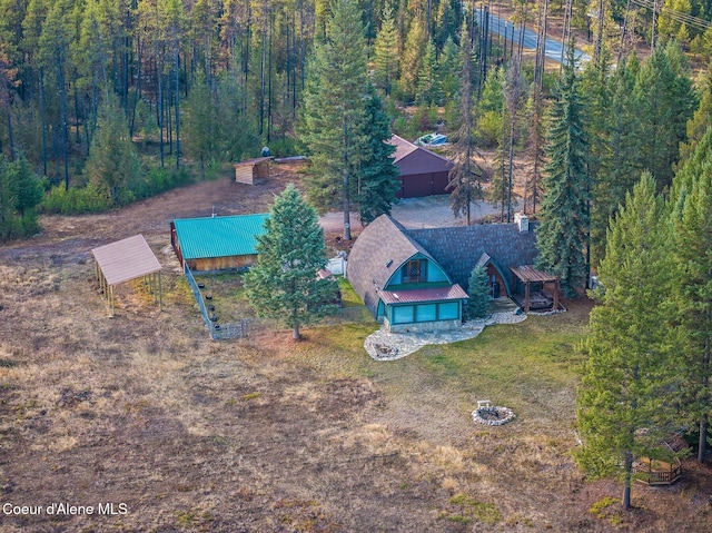 762 Reeder Bay Rd, Nordman, ID 83848 - aerial view of property and surrounding area featuring a heavily wooded area