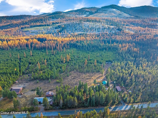 762 Reeder Bay Rd, Nordman, ID 83848 - aerial view of property's location featuring a heavily wooded area and a mountain backdrop