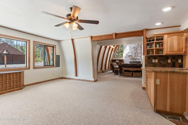 762 Reeder Bay Rd, Nordman, ID 83848 - empty room with ceiling fan, light colored carpet, plenty of natural light, and recessed lighting