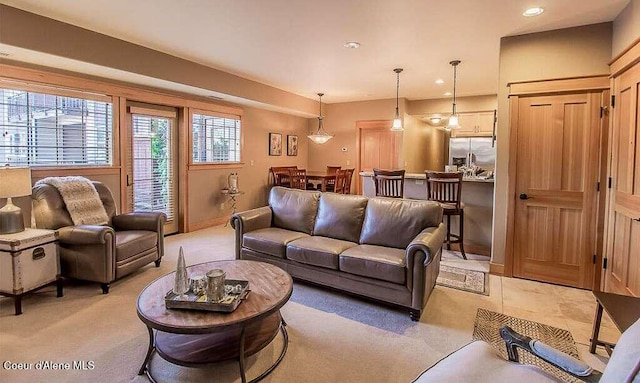 2051 N Main St # 217, Coeur Dalene, ID 83814 - living room featuring light carpet and recessed lighting