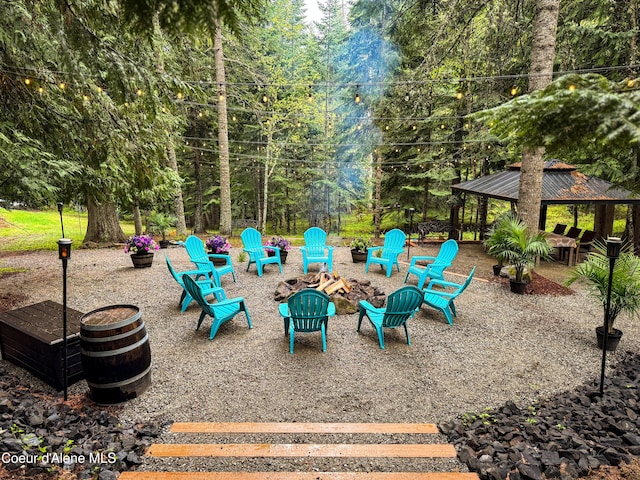 15818 N Morgan Ln, Hayden, ID 83835 - view of community featuring an outdoor fire pit and a gazebo