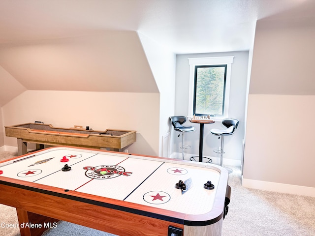 15818 N Morgan Ln, Hayden, ID 83835 - game room featuring carpet, baseboards, and vaulted ceiling