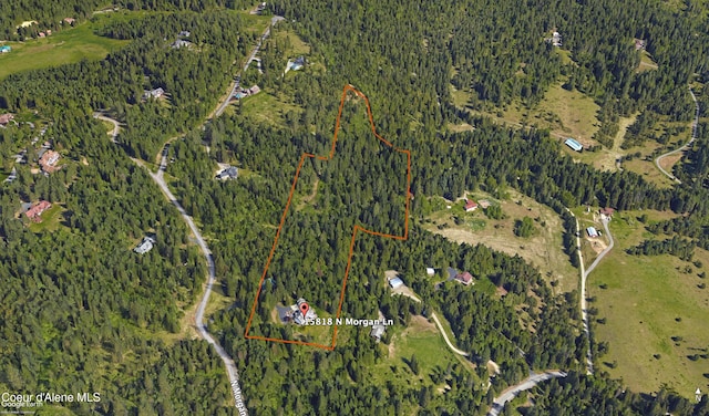 15818 N Morgan Ln, Hayden, ID 83835 - aerial overview of property's location with property parcel outlined