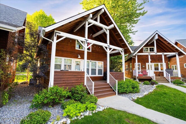 232 Pomrankey Ln, Dover, ID 83825 - view of front of house with covered porch and french doors