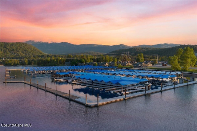 232 Pomrankey Ln, Dover, ID 83825 - water view featuring a mountainous background and a boat dock
