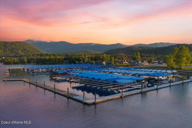 232 Pomrankey Ln, Dover, ID 83825 - water view featuring a mountainous background and a boat dock