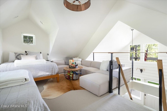 232 Pomrankey Ln, Dover, ID 83825 - bedroom featuring vaulted ceiling and multiple windows
