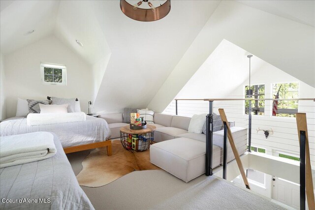 232 Pomrankey Ln, Dover, ID 83825 - bedroom featuring vaulted ceiling and multiple windows