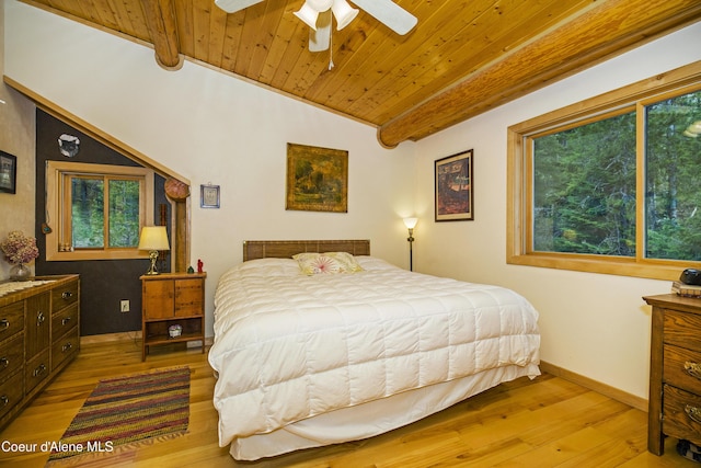 847 Willford Rd, Cocolalla, ID 83813 - bedroom with wood finished floors, multiple windows, wooden ceiling, and baseboards