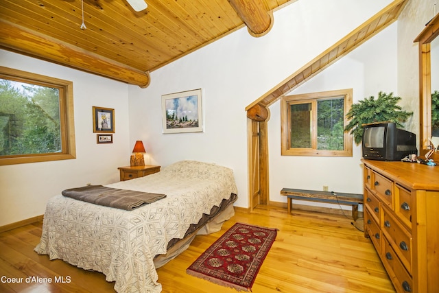 847 Willford Rd, Cocolalla, ID 83813 - bedroom with light wood-style floors, wood ceiling, and baseboards