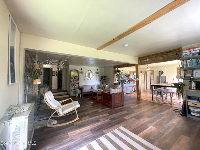 847 Willford Rd, Cocolalla, ID 83813 - living area with beamed ceiling and wood finished floors