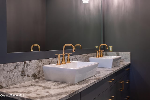 bathroom with double vanity