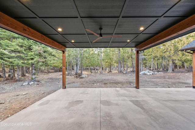 view of patio featuring view of scattered trees