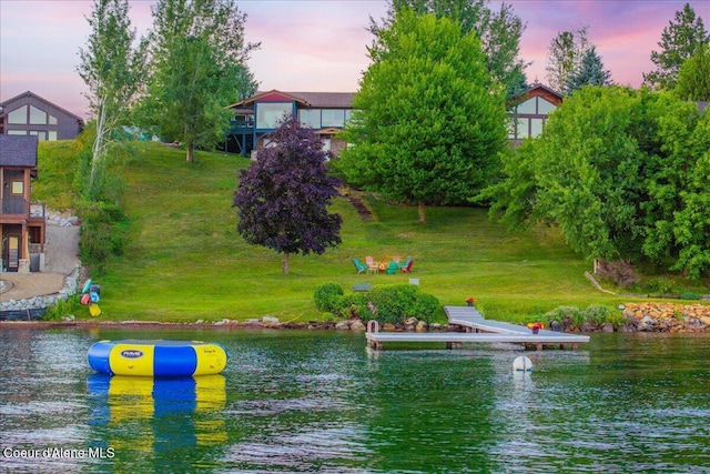 712 Ponder Point Dr, Sandpoint, ID 83864 - aerial view at dusk of a water view