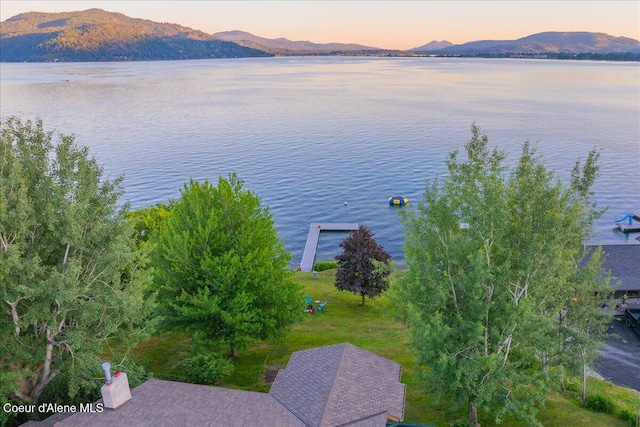 712 Ponder Point Dr, Sandpoint, ID 83864 - drone / aerial view of a water and mountain view