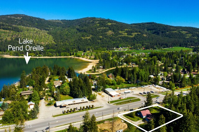 50 Smokehouse Rd, Sagle, ID 83860 - view of property location with a forest, property boundaries highlighted, and a water and mountain view
