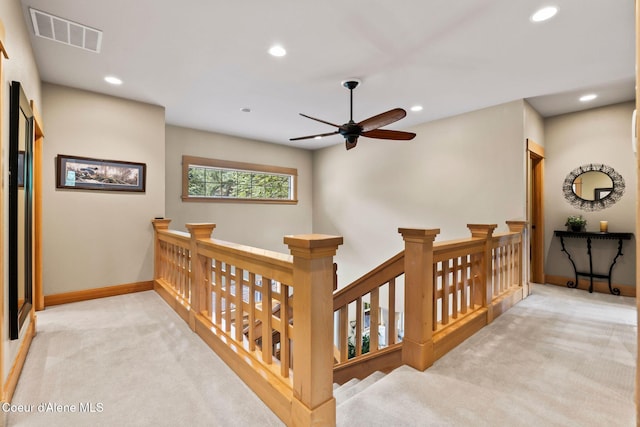 679 Comeback Bay Ln, Sagle, ID 83860 - corridor featuring an upstairs landing, recessed lighting, carpet, and baseboards