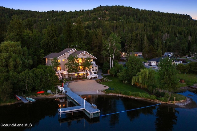679 Comeback Bay Ln, Sagle, ID 83860 - aerial view of property and surrounding area featuring a heavily wooded area and a nearby body of water