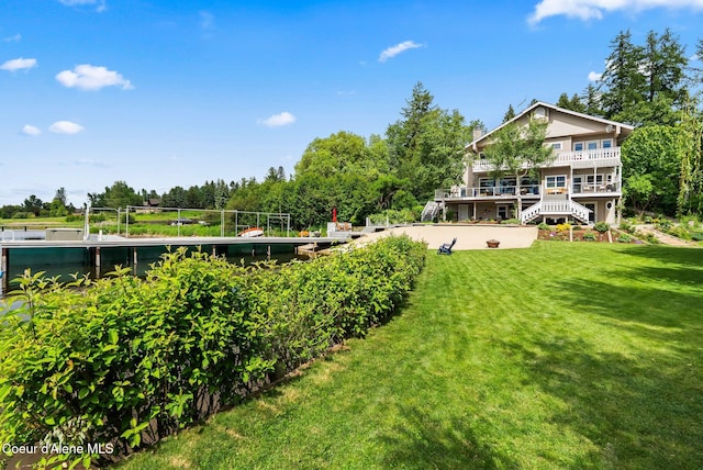 679 Comeback Bay Ln, Sagle, ID 83860 - view of green lawn with stairs