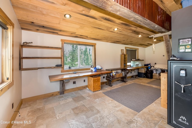 435 Shady Pines Loop, Priest Lake, ID 83856 - miscellaneous room with stone tile flooring, baseboards, and recessed lighting