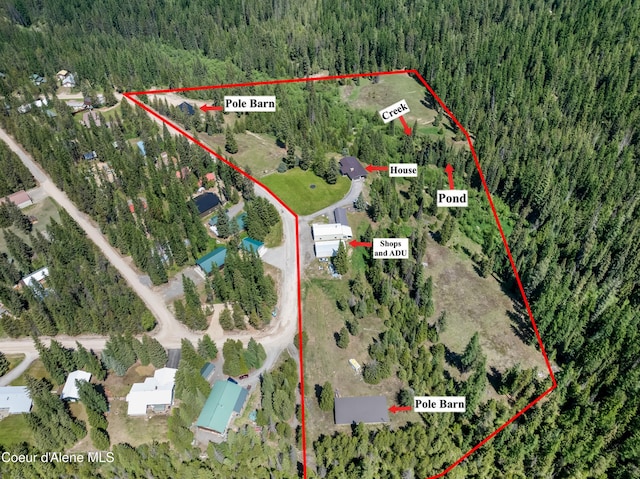 435 Shady Pines Loop, Priest Lake, ID 83856 - map / location featuring property parcel outlined