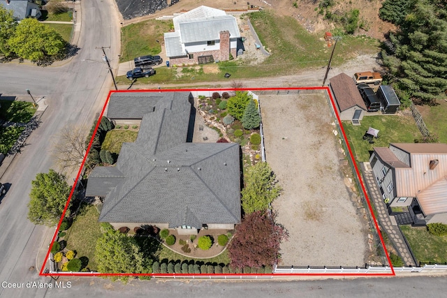 aerial overview of property's location with property boundaries highlighted