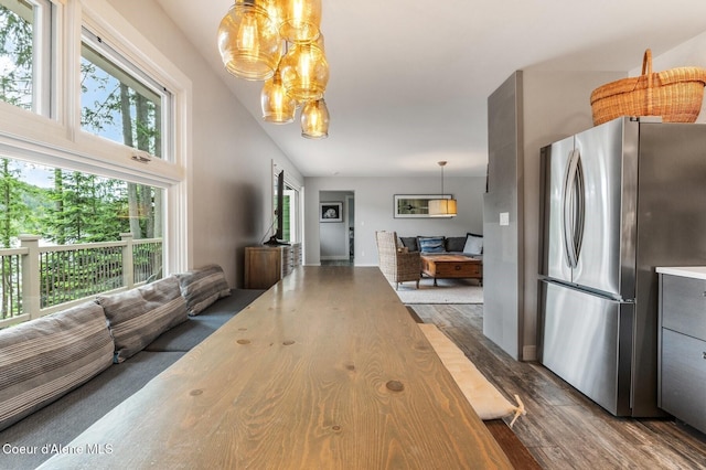 130 Cedar Shls, Sagle, ID 83860 - dining area with wood finished floors and a chandelier