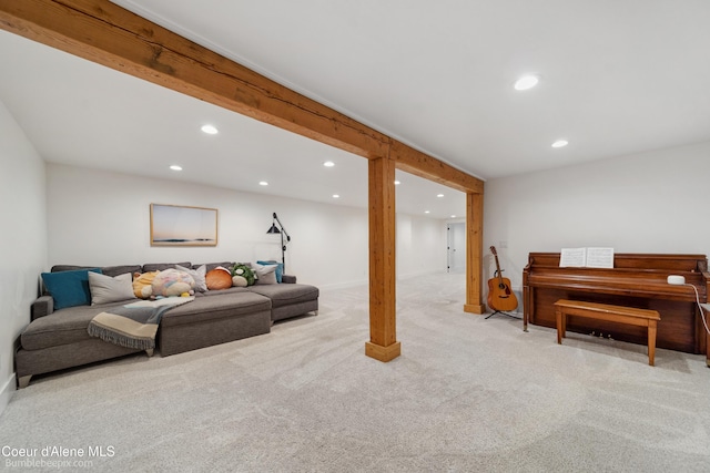 7432 N Davenport St, Dalton Gardens, ID 83815 - living area featuring recessed lighting, carpet floors, and baseboards