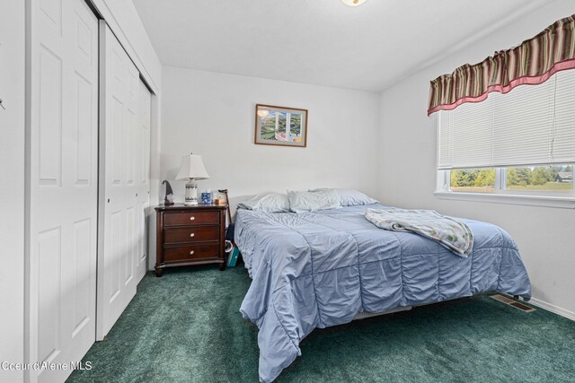 29 Silver Mountain Ln, Oldtown, ID 83822 - bedroom featuring dark colored carpet, a closet, and baseboards