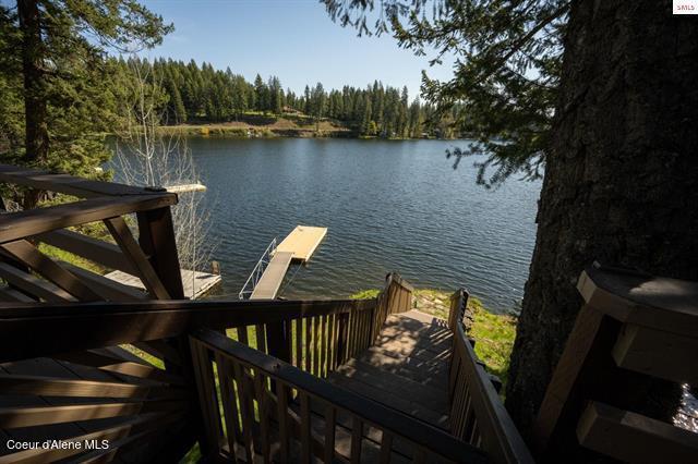 24010 N Bridge Lake Rd, Rathdrum, ID 83858 - dock area with a water view and a wooded view