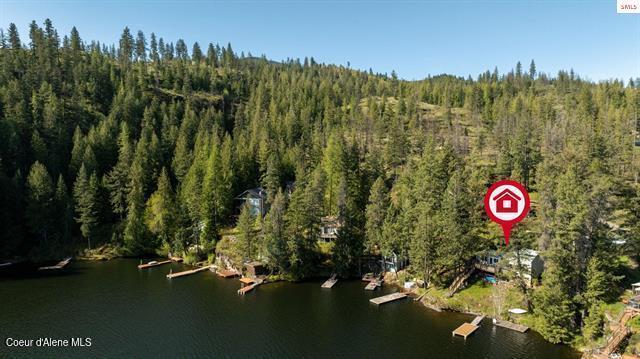 24010 N Bridge Lake Rd, Rathdrum, ID 83858 - aerial view of property's location featuring a forest and a large body of water