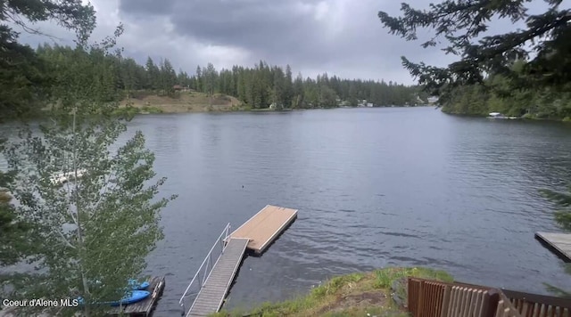 24010 N Bridge Lake Rd, Rathdrum, ID 83858 - dock with a water view and a view of trees