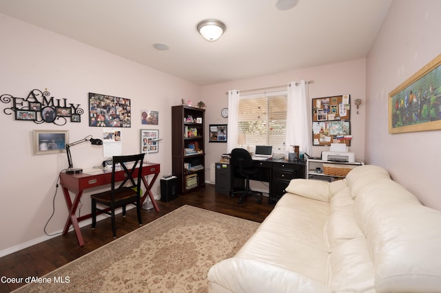 office featuring dark wood-style floors