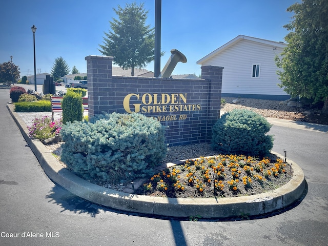 view of community sign