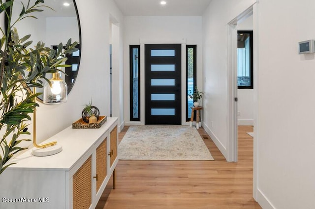 624 Satchel Dr, Spirit Lake, ID 83869 - foyer with light wood-style floors, recessed lighting, and baseboards