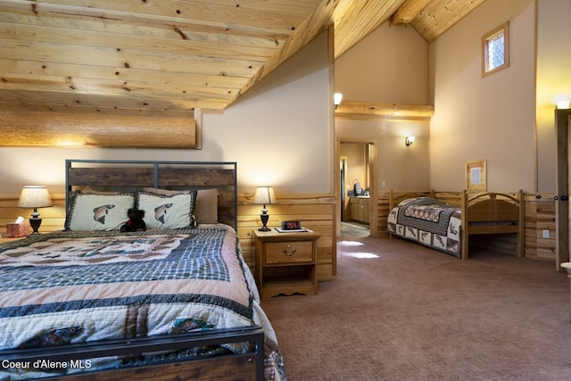 1050 Greenview Ln, Moscow, ID 83843 - carpeted bedroom featuring wood ceiling