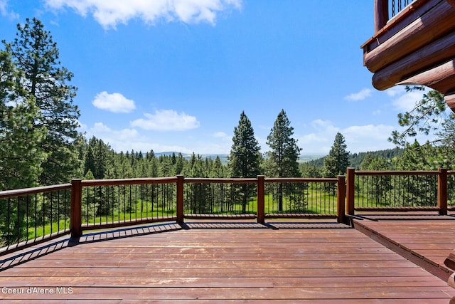 1050 Greenview Ln, Moscow, ID 83843 - wooden deck with a wooded view