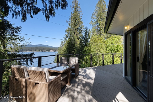 11624 N W Newman Lake Dr, Newman Lake, WA 99025 - wooden deck with a water view