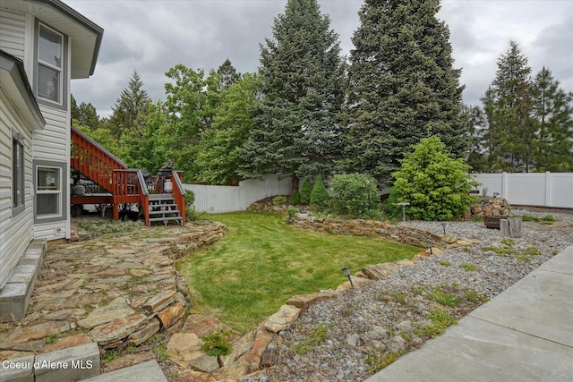 3168 N 9th St, Coeur Dalene, ID 83815 - view of yard with a deck and stairs