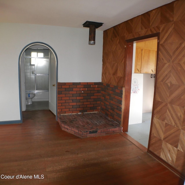 10 3rd St, Fernwood, ID 83830 - corridor featuring wood finished floors and baseboards