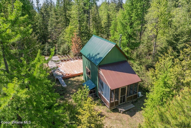 1438 Rolling Thunder Ridge Rd, Sandpoint, ID 83864 - aerial view of property and surrounding area featuring a forest