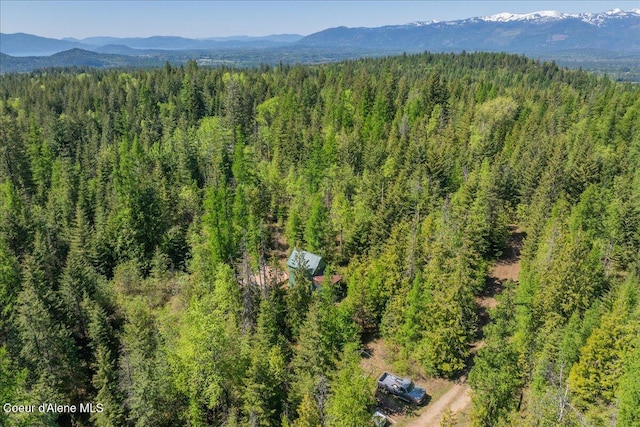 1438 Rolling Thunder Ridge Rd, Sandpoint, ID 83864 - drone / aerial view of a heavily wooded area and mountains