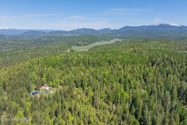 1438 Rolling Thunder Ridge Rd, Sandpoint, ID 83864 - bird's eye view of a heavily wooded area and a mountainous background