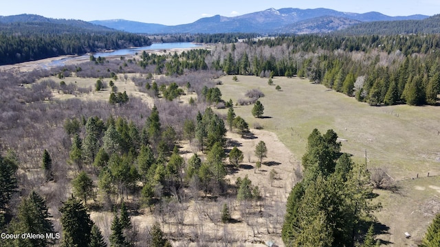 3216 Dufort Rd, Sagle, ID 83860 - drone / aerial view of a water and mountain view and a heavily wooded area