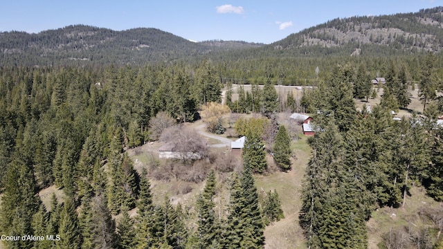 3216 Dufort Rd, Sagle, ID 83860 - bird's eye view of a heavily wooded area and a mountainous background